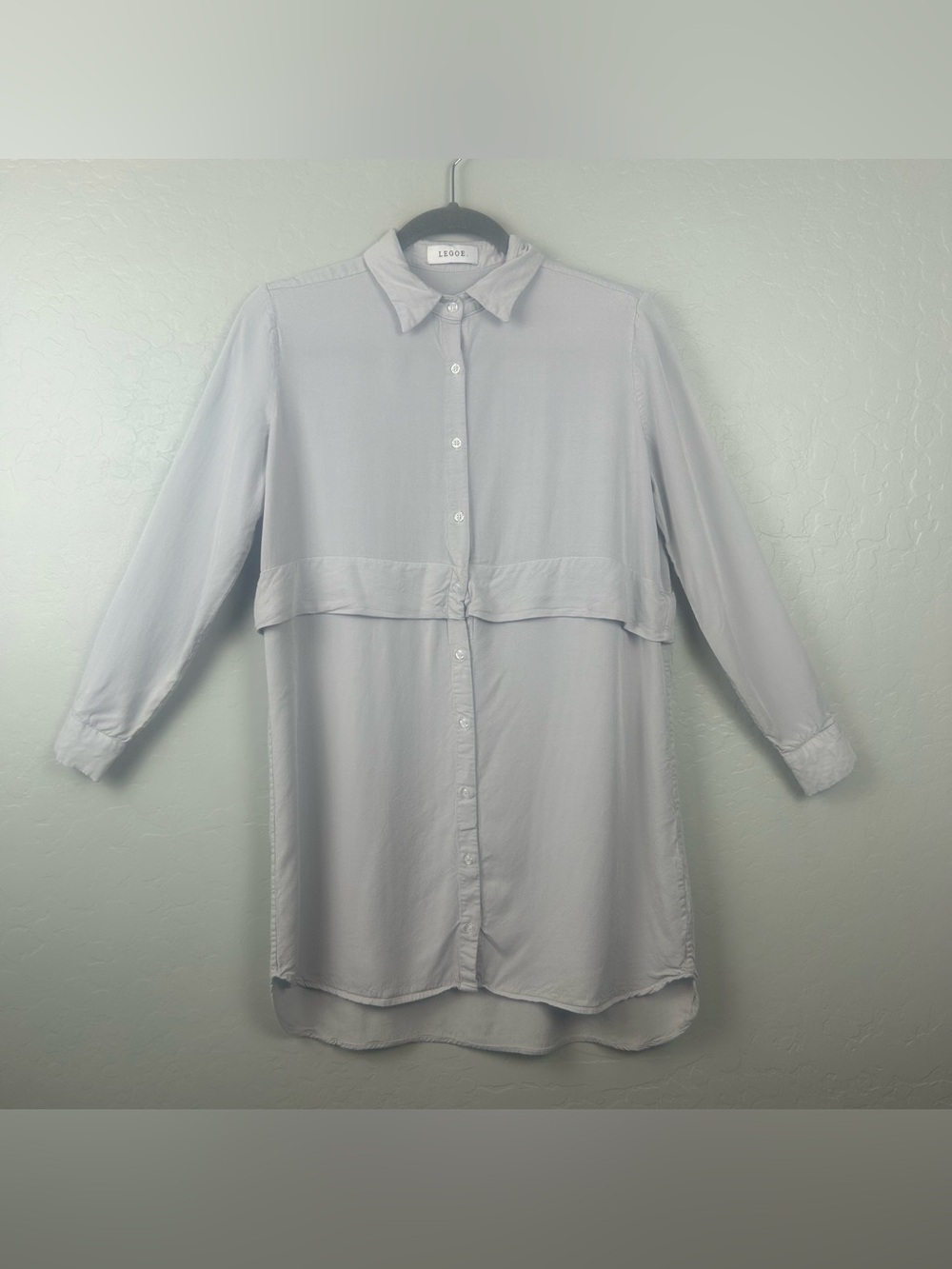 Legoe maternity light gray long sleeve shirt dress size 0